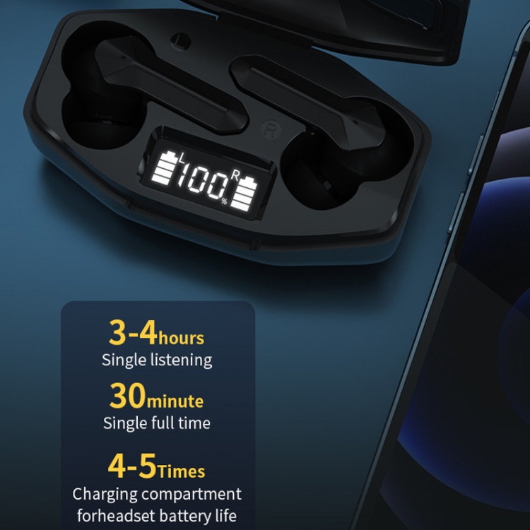 T68 TWS Low Latency Bluetooth 5.1 Gaming Earphone with Power Display(White) T68 TWS Low Latency Bluetooth 5.1 Gaming Earphone with Power Display(White)