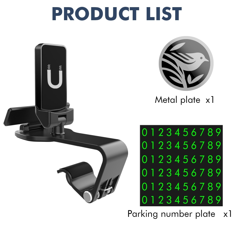 Soporte Universal Para Teléfono Móvil Para Coche: Panel De Instrumentos De  Navegación GPS Para Coche, Placa Temporal De Número De Estacionamiento Para
