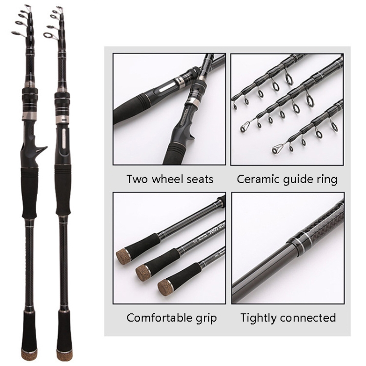 Carbon Telescopic Luya Rod Short Section Fishing Throwing Rod