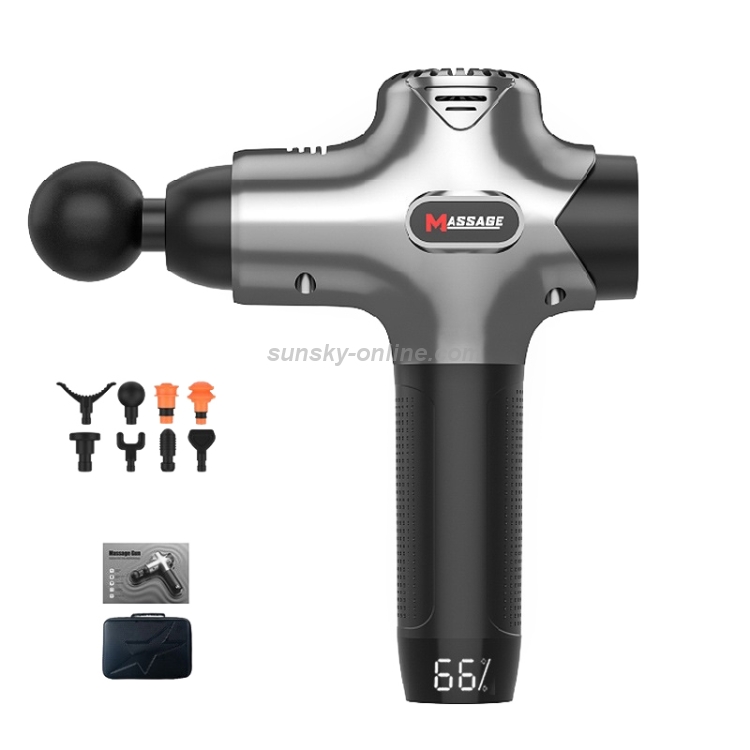 Y8-1 Fitness Massage Fascia Muscle Vibration Massager, Specification:  Silver Gray(US Plug)