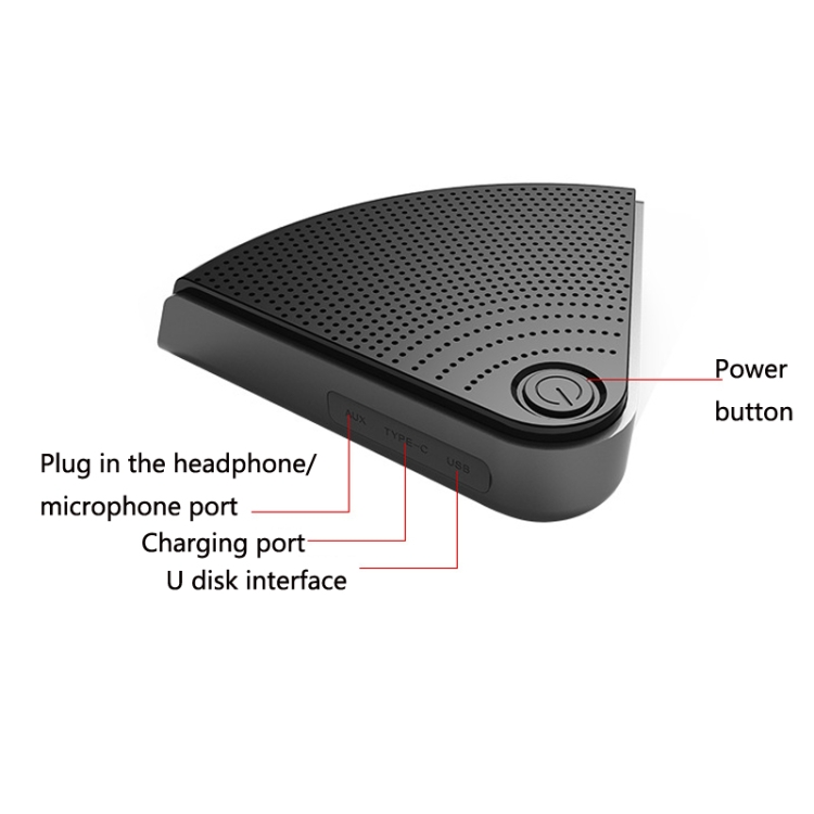 M260 Pickup de 360 ​​grados Voz Llamada USB Bluetooth Video Conferencia Micrófono webcast (negro sin grabación) - B3