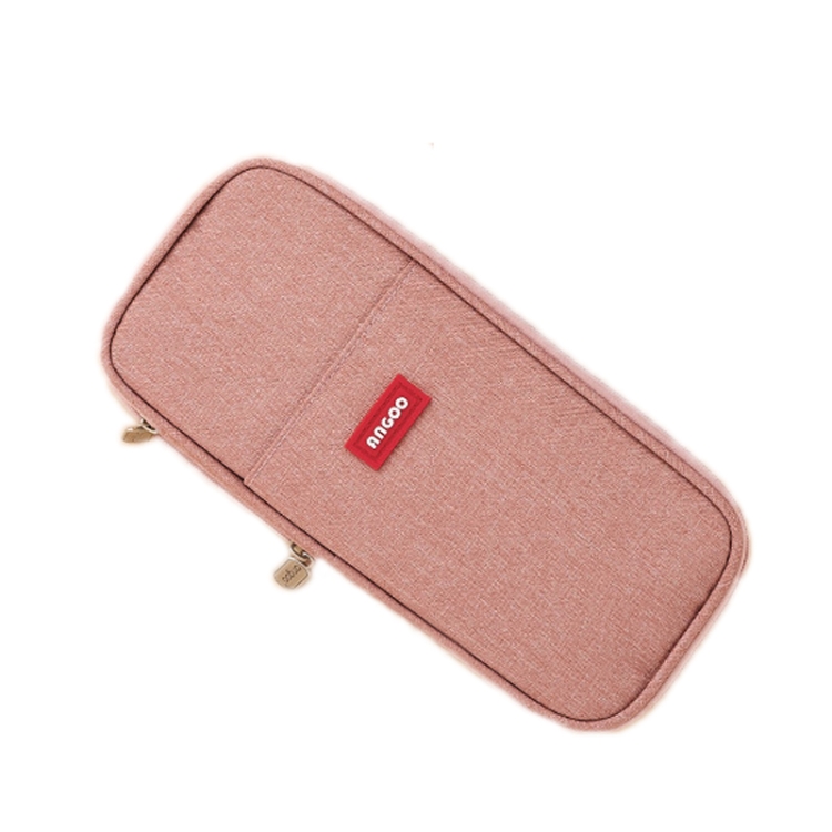 Angoo Macaron Double-layer Retractable Large-capacity Pencil Case  Stationery Box(Pink)