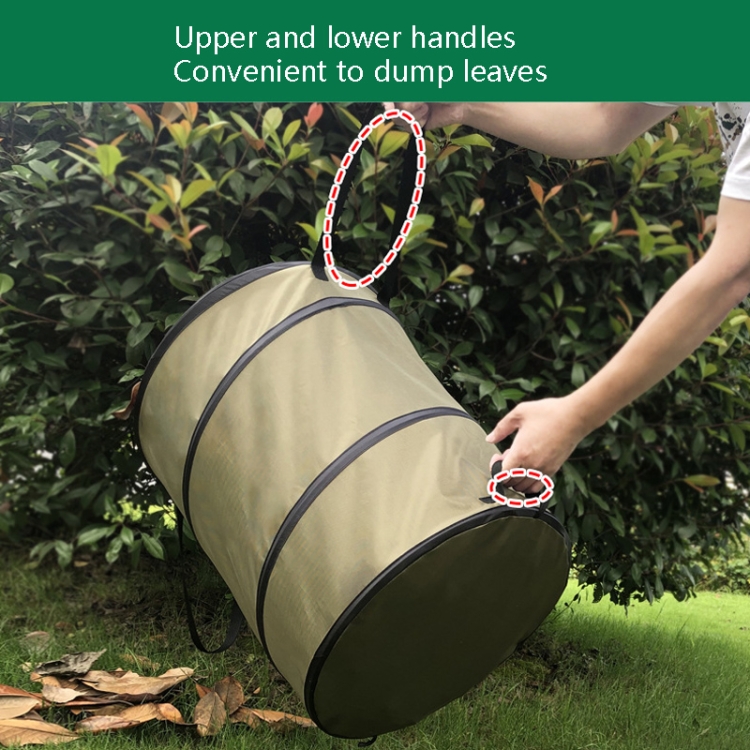 Pop-Up Outdoor Trash Can Lawn Garden Portable Leaves Garbage