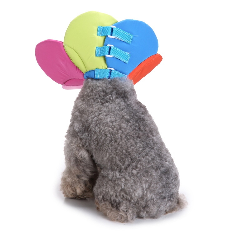 Pet Protection Collar Dog Flower Protection Collar, Specification: L(Rainbow )