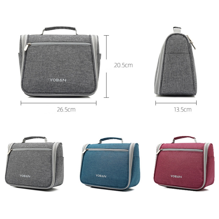 YOBAN Travel Outdoor Multifunctional Large-Capacity Washing Storage Bag  Hanging Waterproof Cosmetic Bag(Grey)