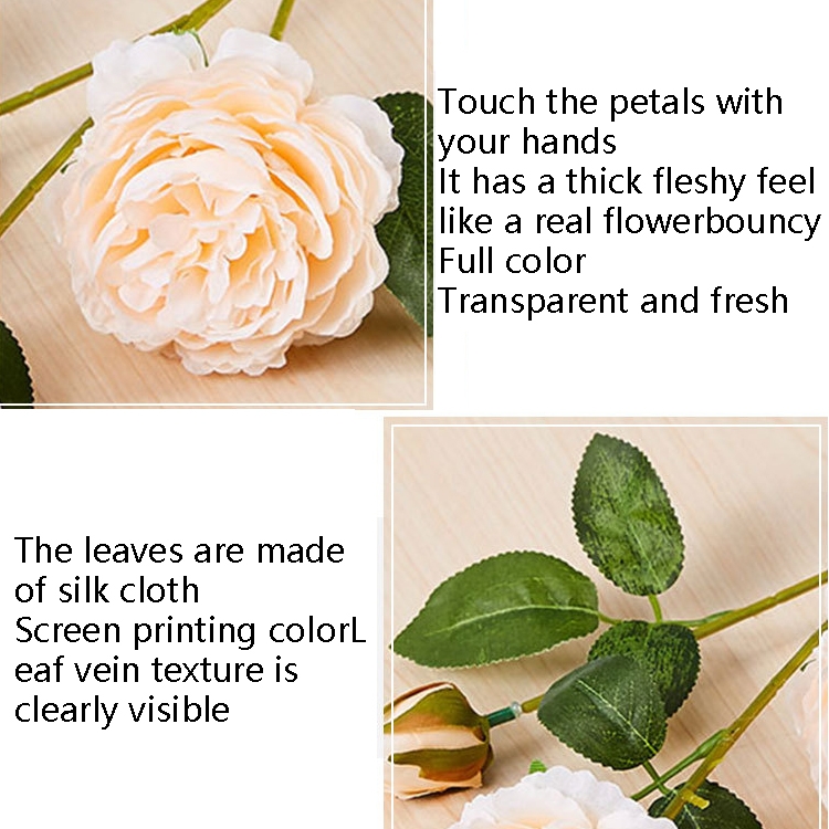 10 PCS JC0055 Continental Core Flower Beam Simulation Flower Home  Artificial Silk Flower (Peony Dark Red)