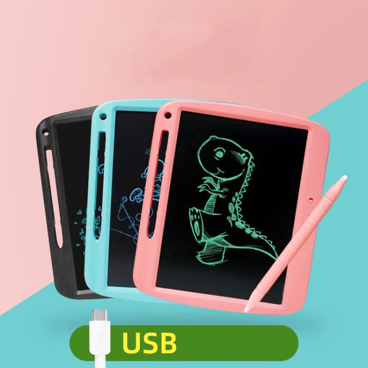 Tablero de pintura LCD de los niños Electronic Destacan el panel escrito Tableta de carga inteligente, estilo: líneas monocromáticas de 9 pulgadas (rosa) - 1