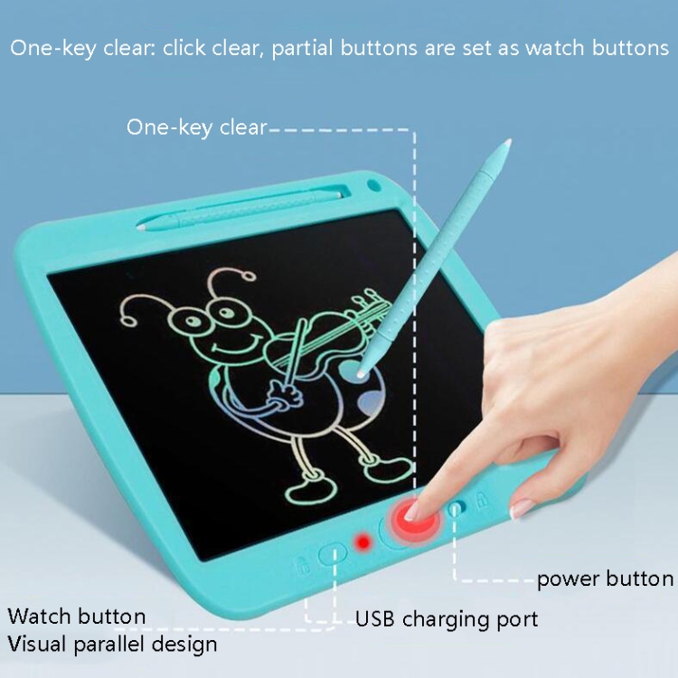 Tablero de pintura LCD de los niños Electronic Highlight Tableta de carga inteligente, estilo: 9 pulgadas Líneas de colores (azul) - B2