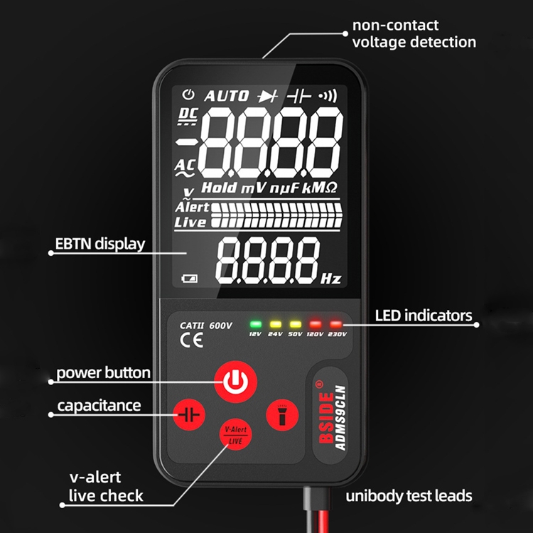 Multimètre Numérique LCD Avec Fonction Buzzer, Testeur De Courant