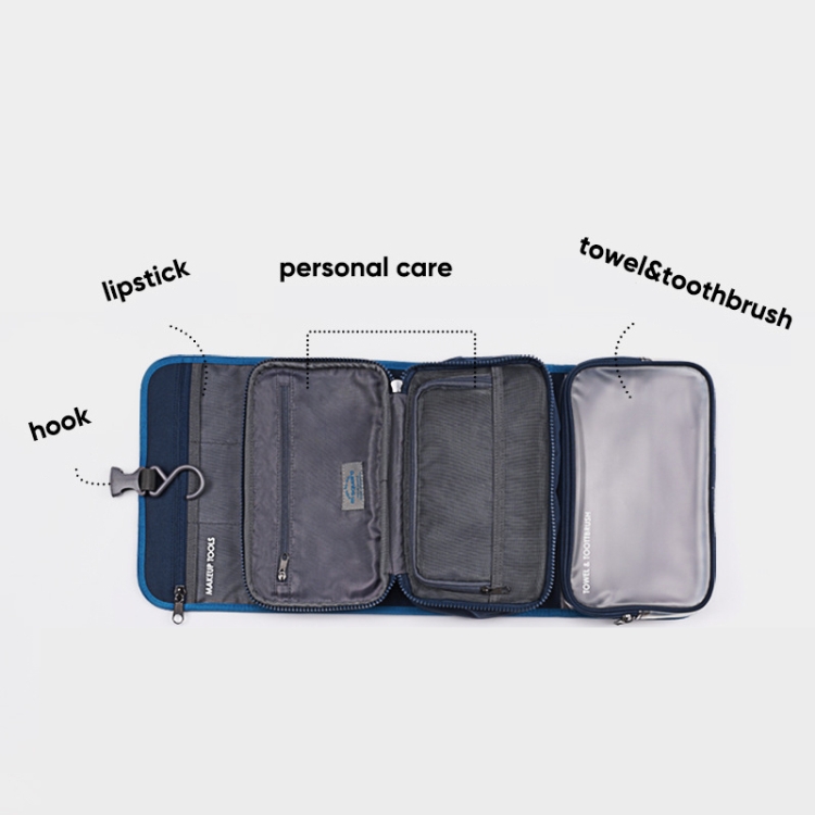 Msquare Travel Suit Toiletry Bag Cosmetic Storage Bag, Colour: 2-layer Dry&Wet Separation Blue（Classic） - B3
