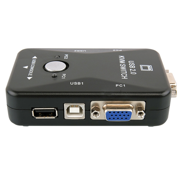 HW1701 2 IN 1 OUT KVM Switcher 2 Puerto Manual VGA interruptor USB con conmutación del mouse del teclado (negro) - B1