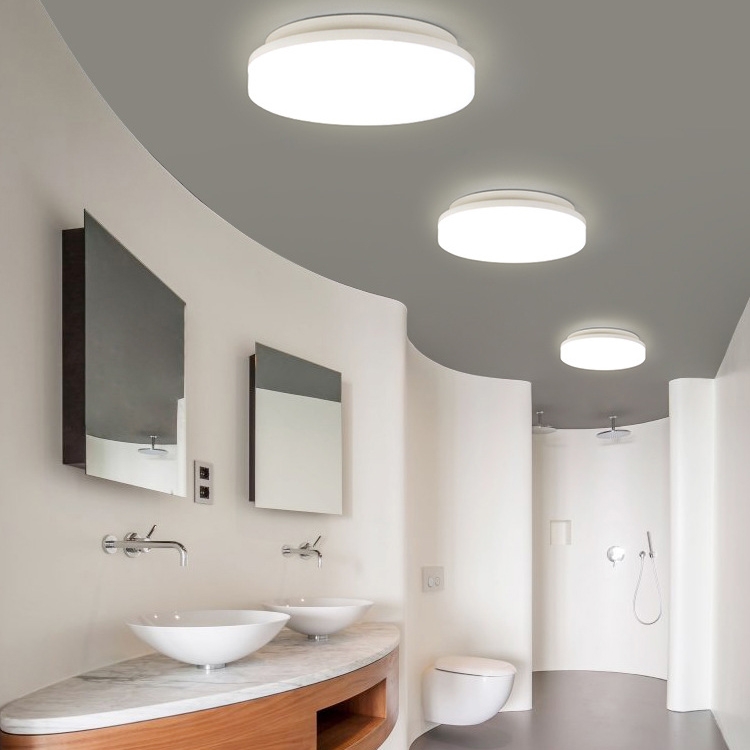 LED Ceiling Lamp Waterproof Moisture-Proof Dustproof Supply Light Bathroom Balcony Lamp, Power source: 230mm 18W(Round White Light) - 3