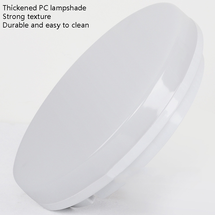 LED Ceiling Lamp Waterproof Moisture-Proof Dustproof Supply Light Bathroom Balcony Lamp, Power source: 230mm 18W(Round White Light) - B1