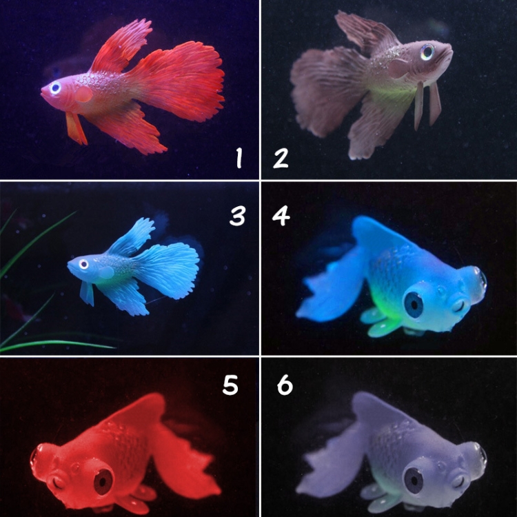 3 PCS Night Light Simulation Fish Tank Decorations Environmentally Friendly Silicone Colorful Fish(6 Brown Goldfish) - B1