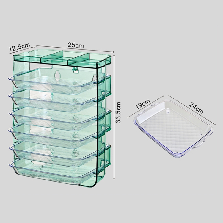 Multi-Function Punch-Free Multilayer Side Dish Kitchen Stacking Storage Rack, Specification: Transparent 6-layer - B2