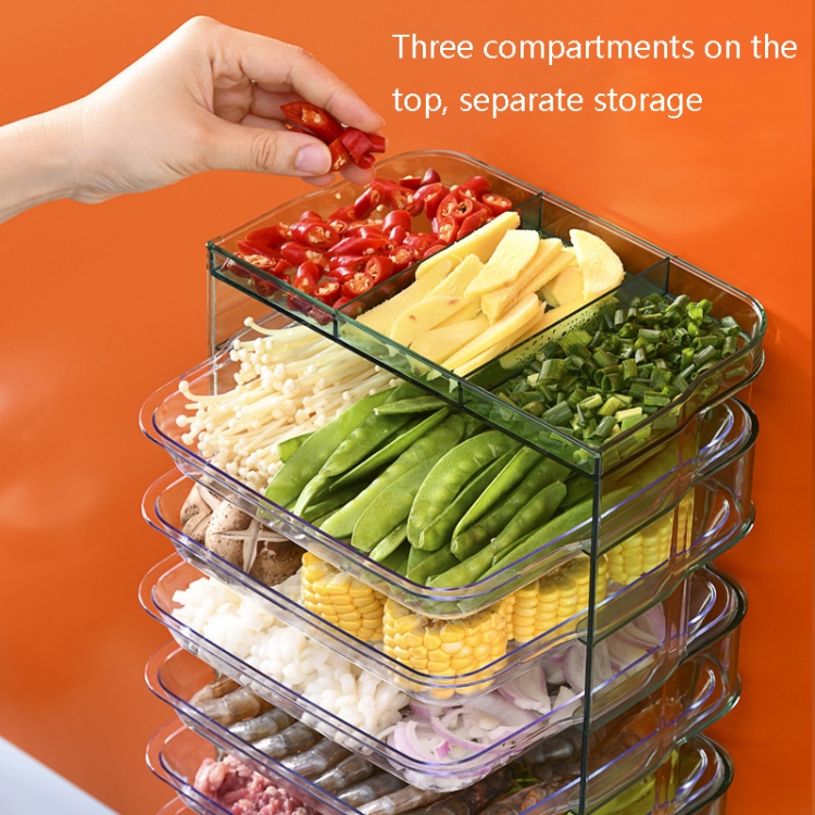 Multi-Function Punch-Free Multilayer Side Dish Kitchen Stacking Storage Rack, Specification: Transparent 6-layer - B3