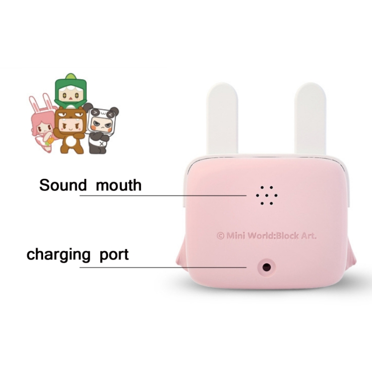 Cartoon Mini Smart Alarm Clock USB Rechargeable Children Bedside Fun With Sleeping Clock(Mushed Green) - B3