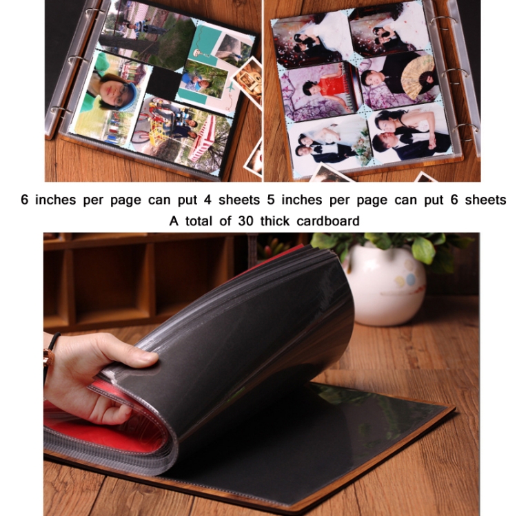 16 인치 나무 손수 DIY 스티커 사진 앨범 아기 성장 기념품 앨범 (해피 피트)