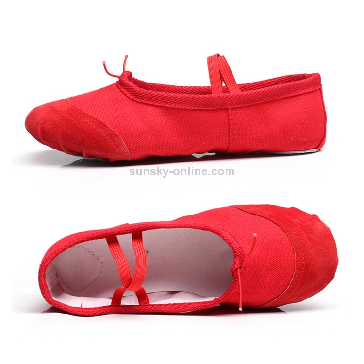 2 paia ballerine morbide scarpe da ballo latino yoga danza scarpe sportive  per bambini e adulti (rosso)