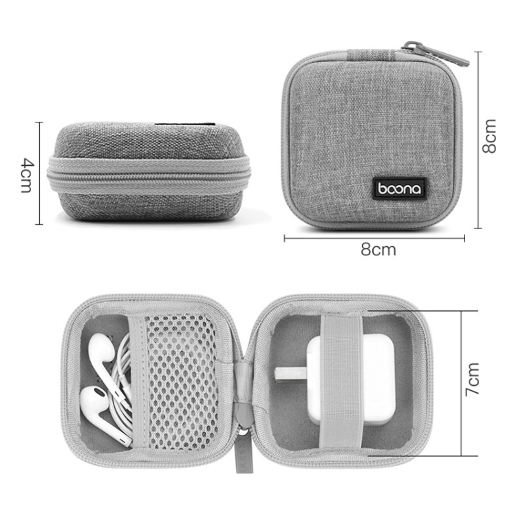 2 PCS Baona BN-F001 Headset Oxford EVA Storage Box Data Cable Charger Organizing Box(Gray) 2 PCS Baona BN-F001 Headset Oxford EVA Storage Box Data Cable Charger Organizing Box(Gray)