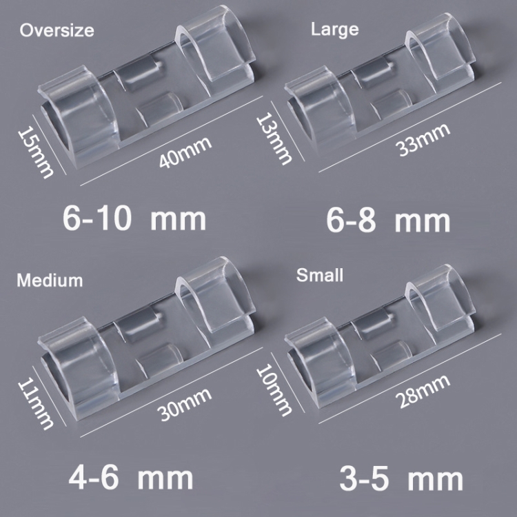 5 Sets / 100 PCS Wire Storage Retainer Nail-Free Self-Adhesive Data Cable Buckle, Size: S for 3-5mm