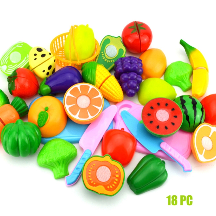 Fai finta di giocare in plastica cibo giocattolo taglio frutta verdura per  bambini, colore casuale e stile 18 pezzi / set