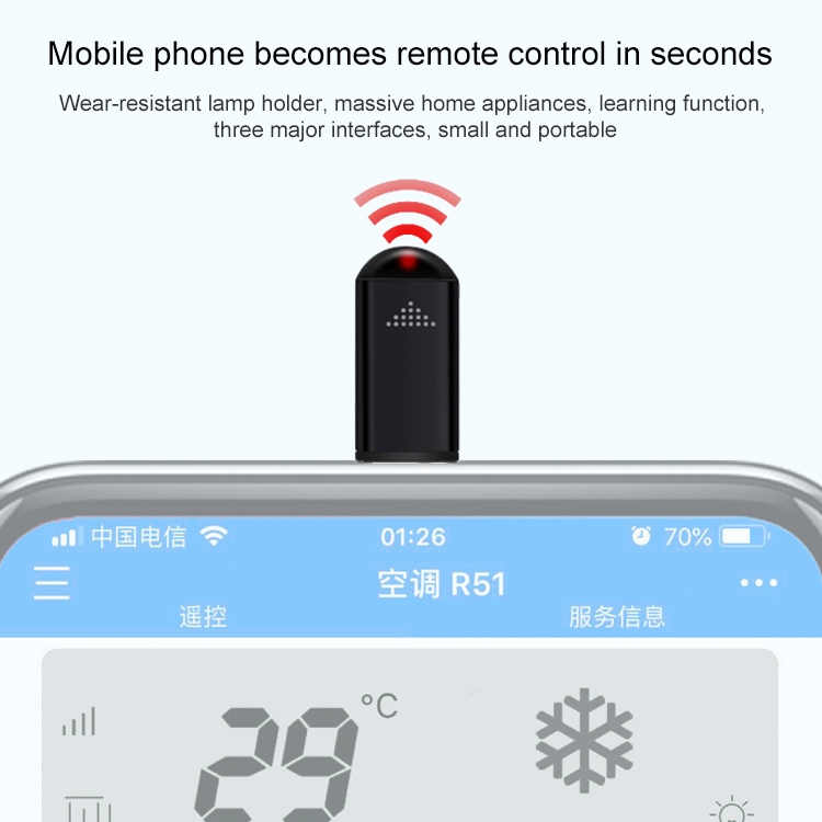 R09 Mobile Phone Intelligent Remote Control Infrared Mobile Phone Remote Control, Interface: Micro USB (Cyan) - 2
