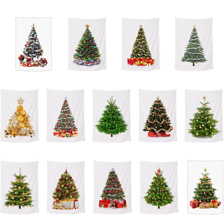 Rectangular Christmas Tree Peach Skin Tapestry Mural Christmas Decoration  Tapestry, Size: 145x215cm(3)