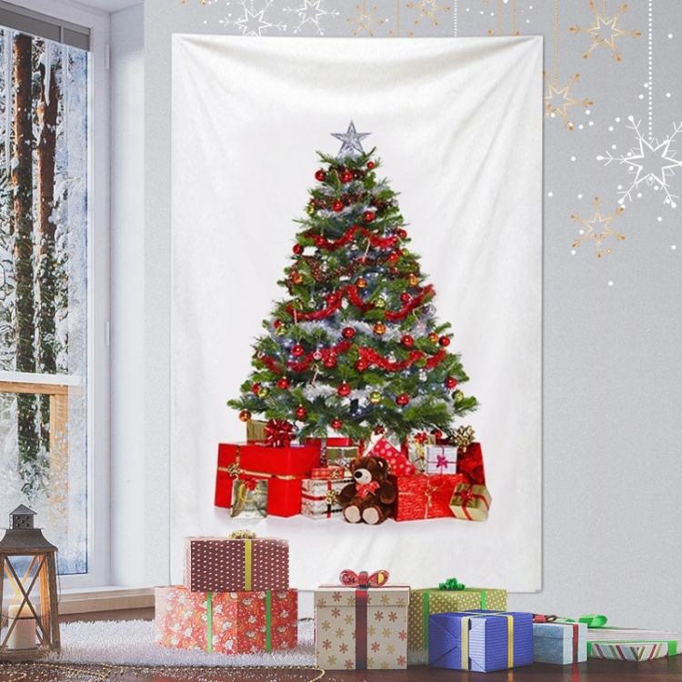 Rectangular Christmas Tree Peach Skin Tapestry Mural Christmas Decoration  Tapestry, Size: 145x215cm(3)