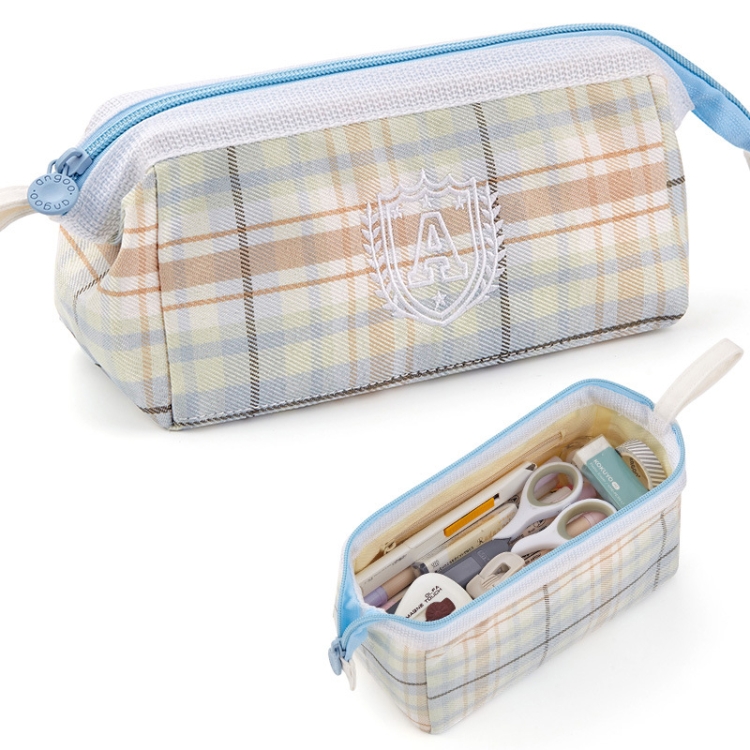 ANGOO Lattice Embroidery LargeCapacity Pencil Case Student