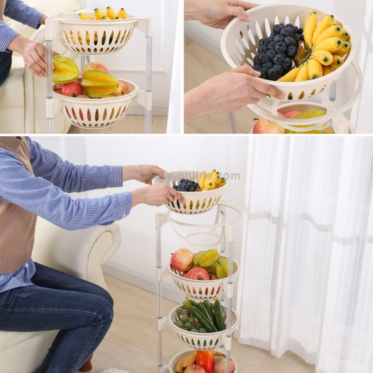 Panier de rangement pour fruits et légumes de cuisine en plastique creux  rond 10 pièces, taille