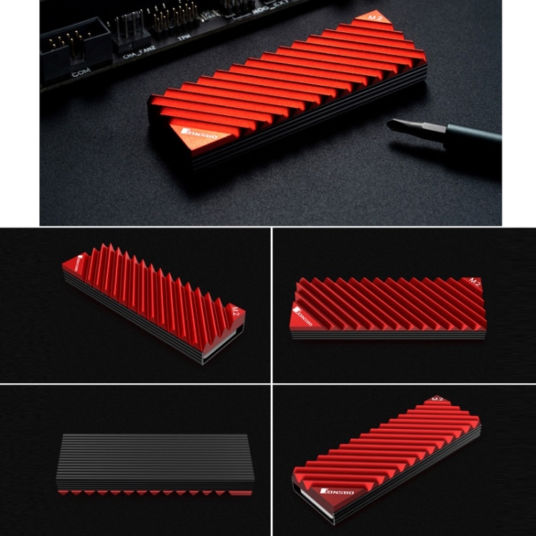 Jonsbo M.2-3 Radiador de estado sólido para NVME / SSD (rojo) - B2