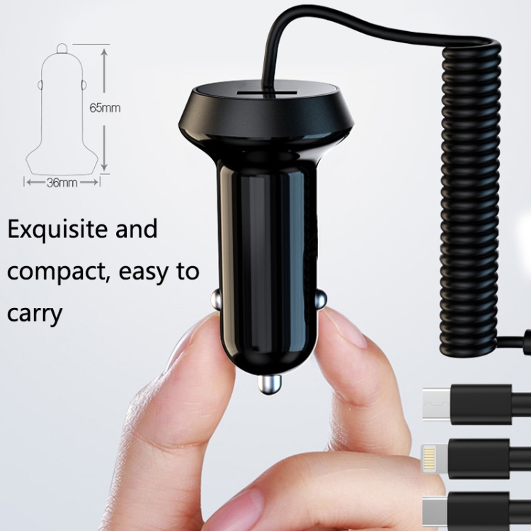 R3XK 1 In 3 Digital Display Car Charger QC3.0 Fast Charging Multifunctional Cigarette Lighter, Model: 17w(Black) R3XK 1 In 3 Digital Display Car Charger QC3.0 Fast Charging Multifunctional Cigarette Lighter, Model: 17w(Black)