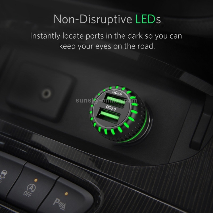G1S QC 3.0 Fast Charge Car Charger Dual USB Cigarette Lighter(Black) G1S QC 3.0 Fast Charge Car Charger Dual USB Cigarette Lighter(Black)