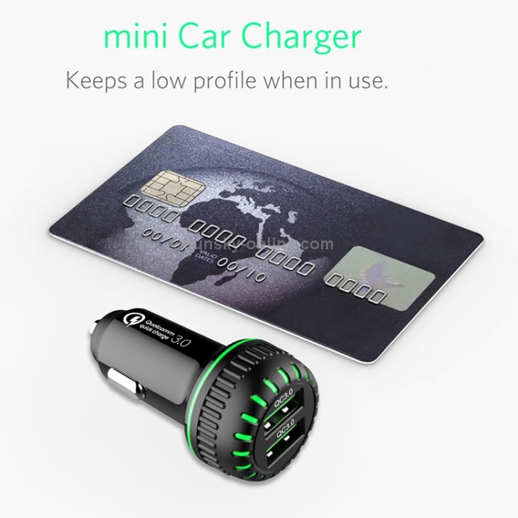 G1S QC 3.0 Fast Charge Car Charger Dual USB Cigarette Lighter(Black) G1S QC 3.0 Fast Charge Car Charger Dual USB Cigarette Lighter(Black)