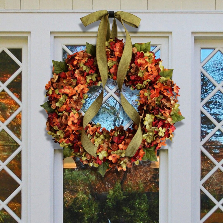Hydrangea Wreath Door Hanging Artificial Flower Christmas Ornament, Size:  35cm