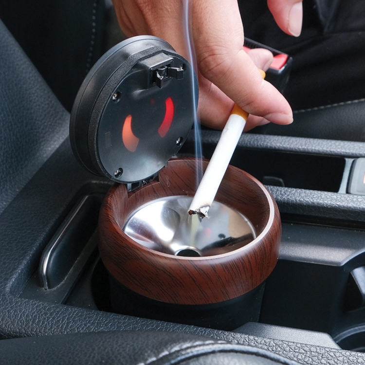 N17D Posacenere per auto Arco spot tabacco con lampada e coperchio Posacenere  per auto (argento)