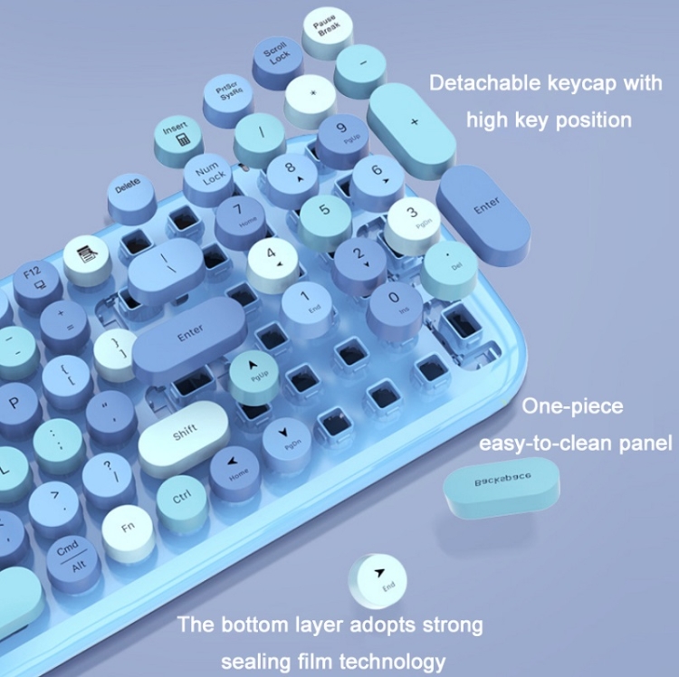 Conjunto de teclado inalámbrico de color de MOFII Candy XR (color de mezcla rosa) - B3