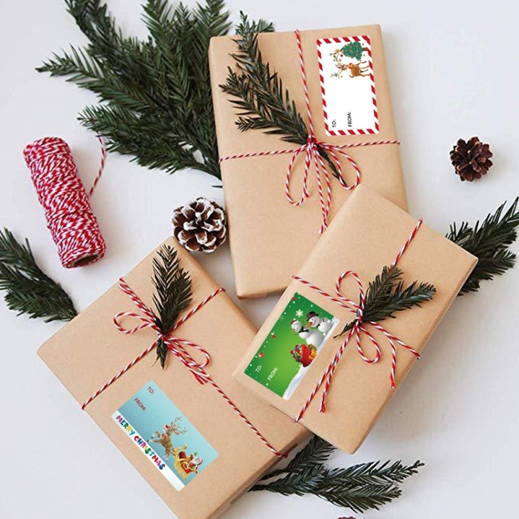 Christmas Decoration Roll Sticker Gift Bag Self-Adhesive Sealing Sticker, Size: 2.95x1.6 Inch(A-387)