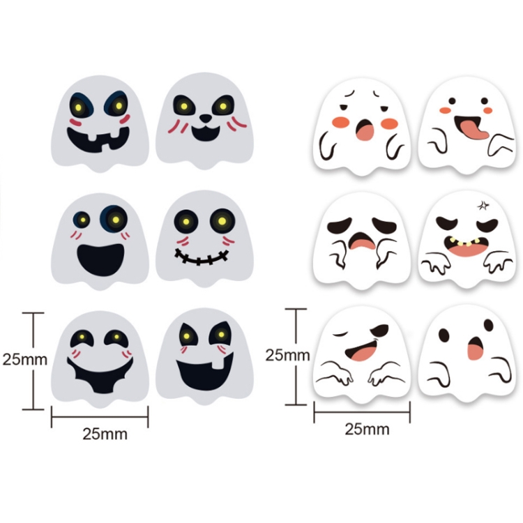 Halloween Ghost Emoticon Stickers Children Gift Decoration Food Sealing  Stickers, Size: 25x25mm(K-128)