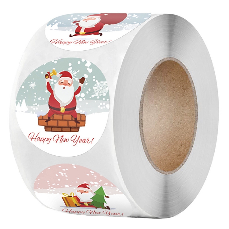 Christmas Santa Sticker Self-Adhesive Gift Tag, Size: 1.5 Inch/3.8cm(  LG-210922-38-005)