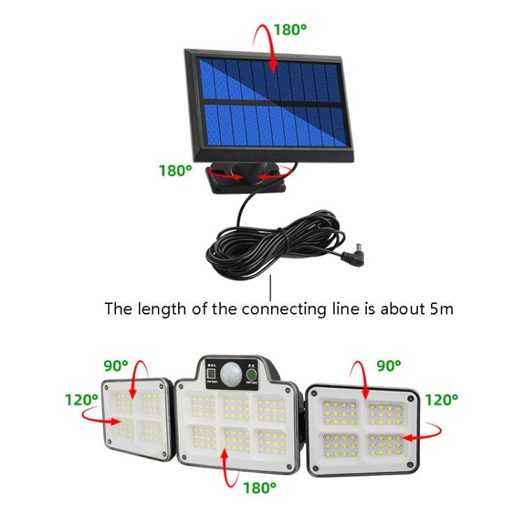 168 LED Solar Split Type Courtyard Lamp Outdoor Waterproof Corridor ...