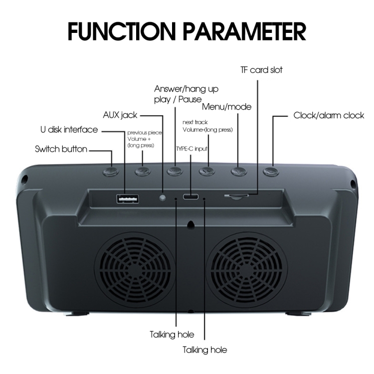 N57 Retro TV Shape Bluetooth Speaker Wireless Charger Mobile Phone Holder with Clock & Alarm Function Supports U-disk & TF Card(Black) N57 Retro TV Shape Bluetooth Speaker Wireless Charger Mobile Phone Holder with Clock & Alarm Function Supports U-disk & TF Card(Black)