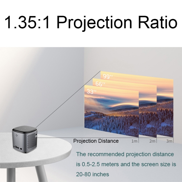 P09 Mini proyector inteligente portátil 4K Ultra HD DLP con control remoto  por infrarrojos, Amlogic S905X 4-Core A53 hasta 1.5GHz Android 6.0, 1GB +  8GB, Soporte 2.4G / 5G WiFi, Bluetooth, Tarjeta TF (Negro)