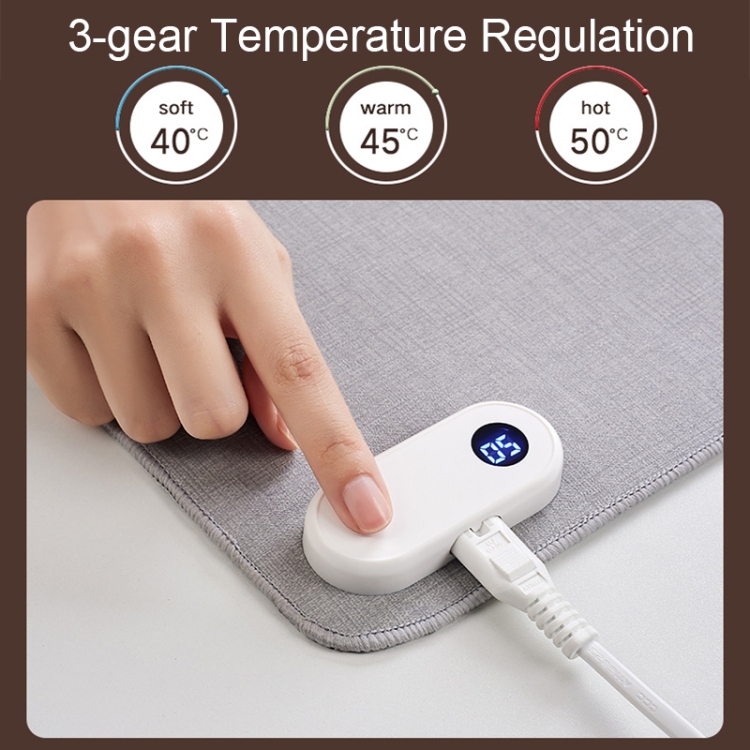 Pantalla digital inteligente Temporización Calentamiento Alfombrilla de ratón Escritorio de oficina Estera de calefacción eléctrica, enchufe CN, estilo: rosa 60x36 cm - B2