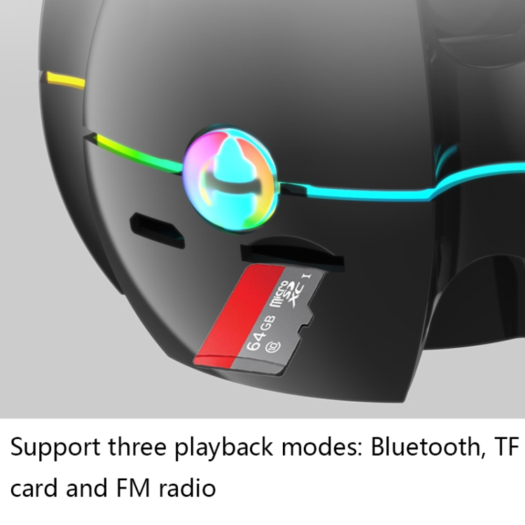 RGB Light Effect Gyro Shape Wireless Bluetooth Audio(Black)