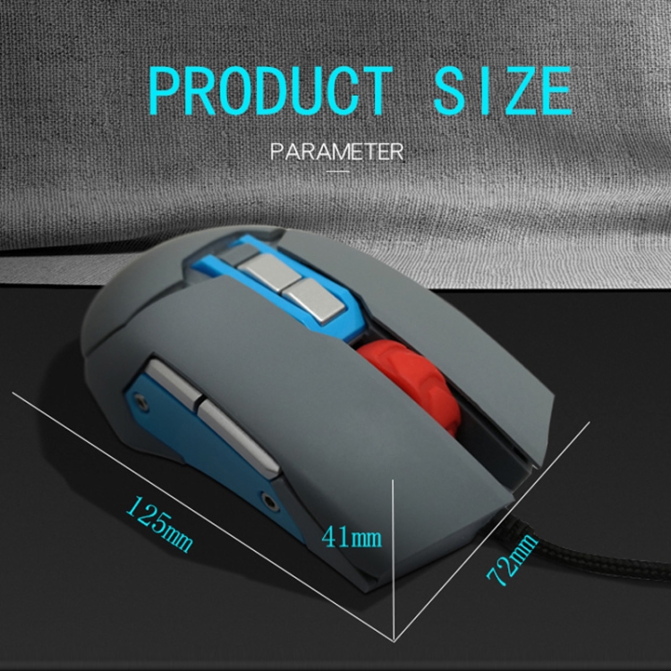 MOS9A 9 Keys 1600dpi Office Game Office USB Voice Voice Macro Programming Mouse, Longitud del cable: 2m - B2