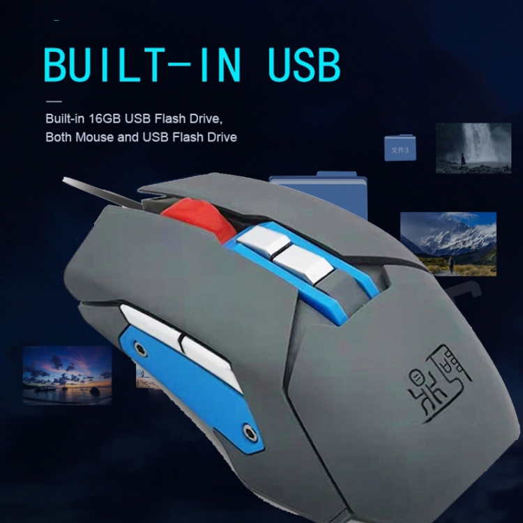 MOS9A 9 Keys 1600dpi Office Game Office USB Voice Voice Macro Programming Mouse, Longitud del cable: 2m - B5