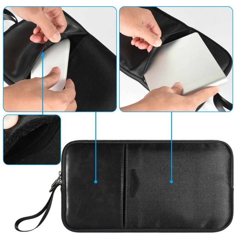Universal PU Leather + Nylon Waterproof Zipper Portable Keyboard Storage Bag For Apple Wireless Keyboard A1314 & Magic Keyboard A1644(Black) Universal PU Leather + Nylon Waterproof Zipper Portable Keyboard Storage Bag For Apple Wireless Keyboard A1314 & Magic Keyboard A1644(Black)