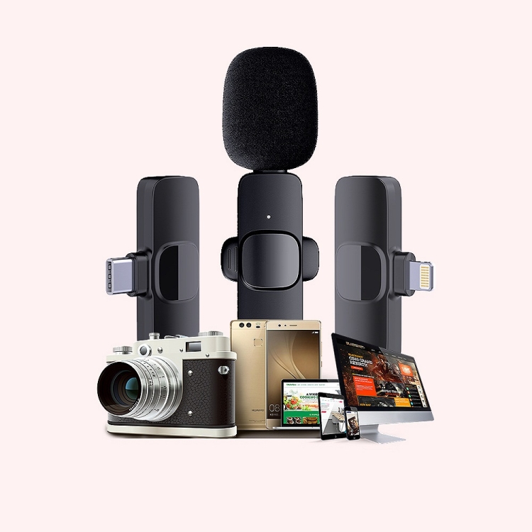 Teléfono móvil de micrófono inalámbrico Lavalier Toma de video en vivo Micrófono pequeño, especificación: Tipo C 1 a 2 - B6